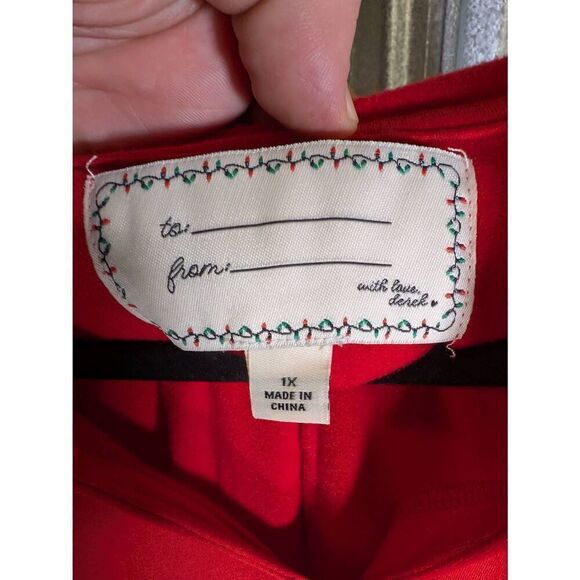 NWT With Love, Derek Cozy Santa, Red/White, Women's 1X - Picture 3 of 5